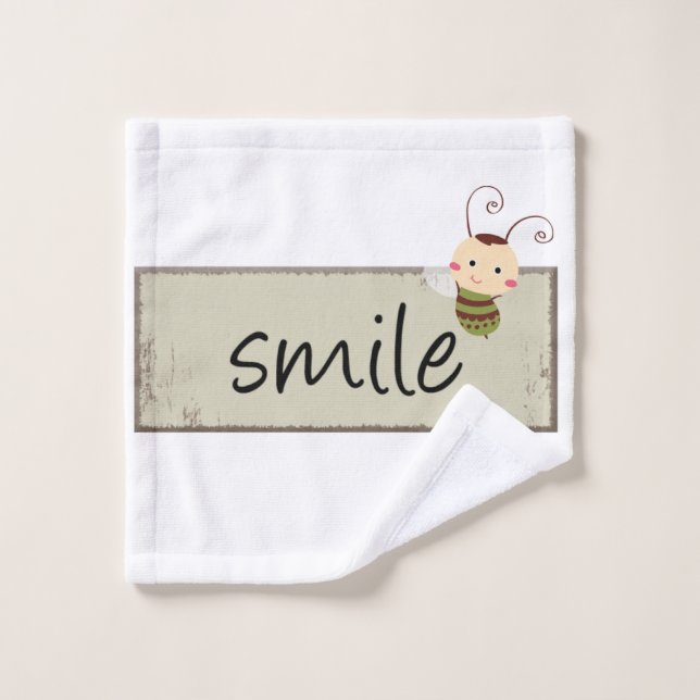 Toalhas Beige Bumblebee Sorria Conjunto de Torres (Pano de lavar)