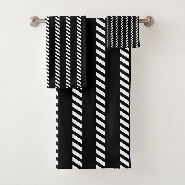 Toalhas com Listras de Corrida Preto e Branco Pins (Insitu)
