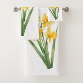 Toalhas com Narcisos da Primavera, Desenho Floral 