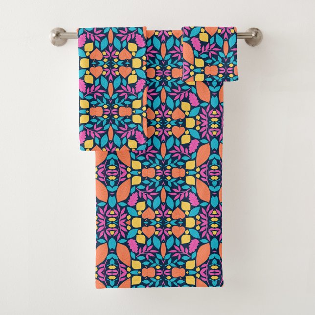 Toalhas com tons rosa, azul, laranja e amarelo (Criador carregado)