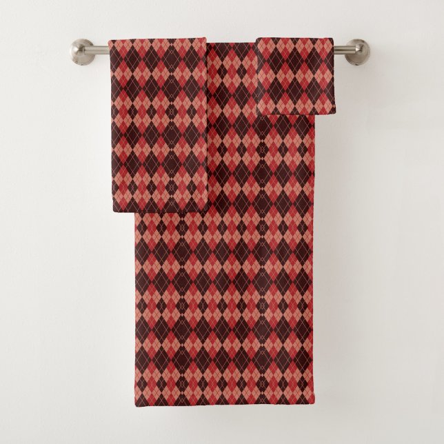 Toalhas com um padrão argyle vermelho e preto (Criador carregado)