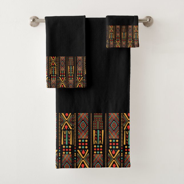 Toalhas Conjunto Africano de Bandejas de Padrão Impressão (Insitu)