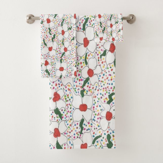 Toalhas Conjunto Clássico de Bandeja de Padrão Floral (Insitu)