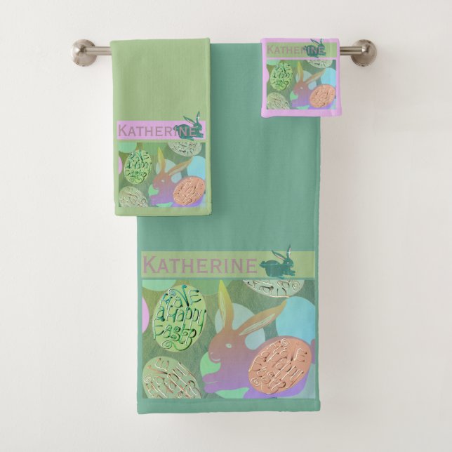 Toalhas Conjunto De Bandas De Ovos De Coelho Da Páscoa (Insitu)