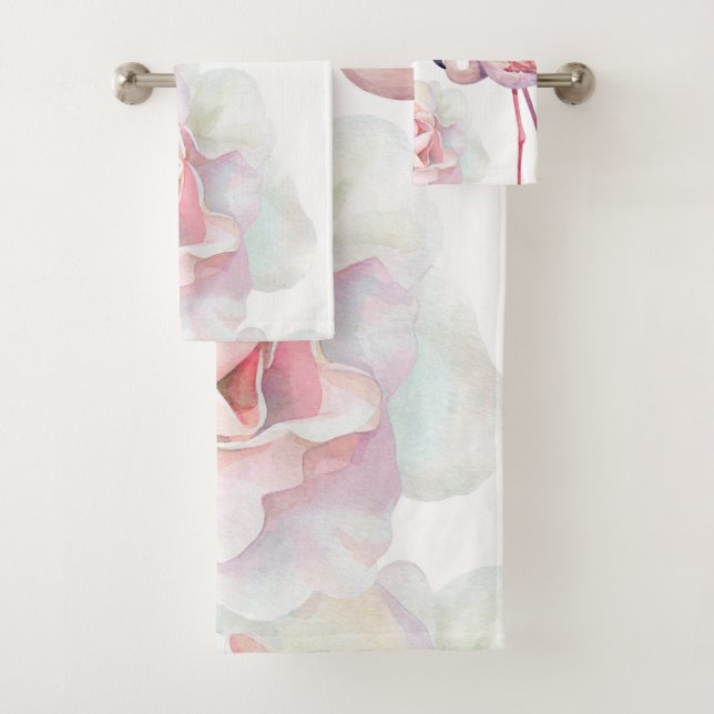 Toalhas Conjunto de Bandas de Rosa Flamingo (Insitu)
