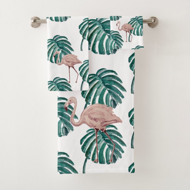 Toalhas Conjunto de Bandas Flamingo de Pintura Rosa Tropic (Insitu)