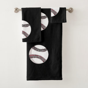 Toalhas Conjunto de Bandeja de Banheiro de Baseball.