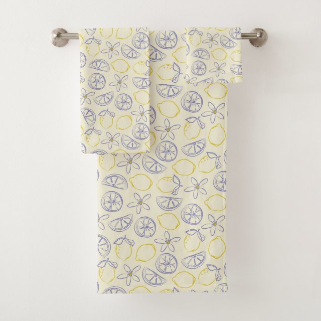 Toalhas Conjunto De Bandeja De Padrões Da Porta Citron (Insitu)
