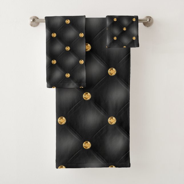 Toalhas Conjunto de Bandejas de Banho Dourado com Diamante (Insitu)