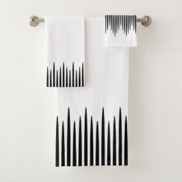 Toalhas Conjunto de Bandejas de Linhas Pretas Brancas Irre