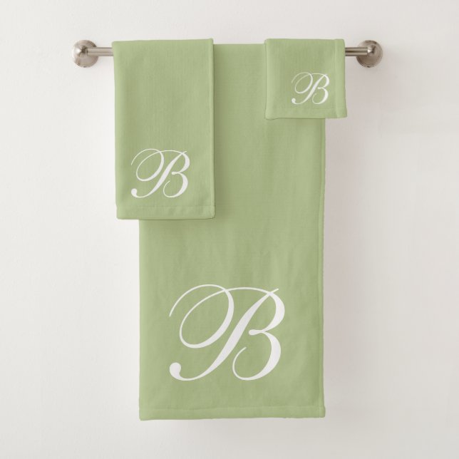 Toalhas Conjunto de Bandejas Verdes, Monogramadas, De Banh (Insitu)