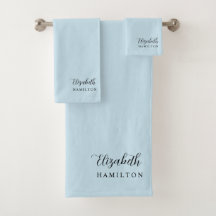 Conjunto de Banho Personalizado Azul Pastel Bonito