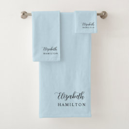 Toalhas Conjunto de Banho Personalizado Azul Pastel Bonito