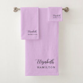 Toalhas Conjunto de Banho Personalizado Lavanda Pastel Bon