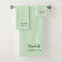 Conjunto de Banho Personalizado Verde Pastel Bonit