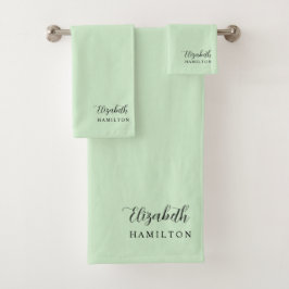 Toalhas Conjunto de Banho Personalizado Verde Pastel Bonit