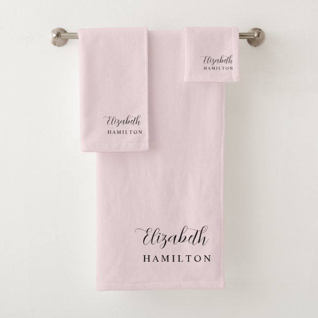 Toalhas Conjunto de Banhos Personalizados bonito Rosa-Rosa (Insitu)
