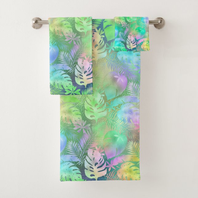 TOALHAS CONJUNTO DE FERRAMENTAS IRIDESCENTES TROPICAL HAWA (Insitu)