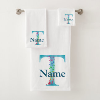 Toalhas Conjunto de Presentes de Banho com Monograma Inici