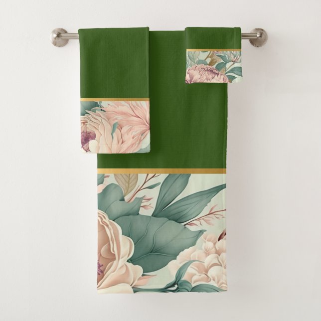 TOALHAS CONJUNTO DE TORRE DO BANHEIRO DOURADO DE PRIMAVERA (Insitu)