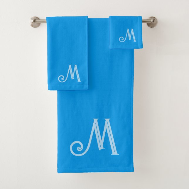 Toalhas Conjunto de Torres Azure Blue Monogramas (Insitu)