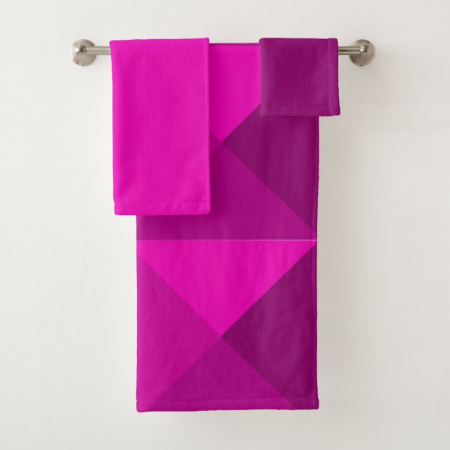 Toalhas Conjunto de Torres de Banho de Pirâmides Magenta (Insitu)