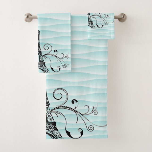 Toalhas Conjunto de Torres Flouradas de Teal Eiffel Towel (Insitu)