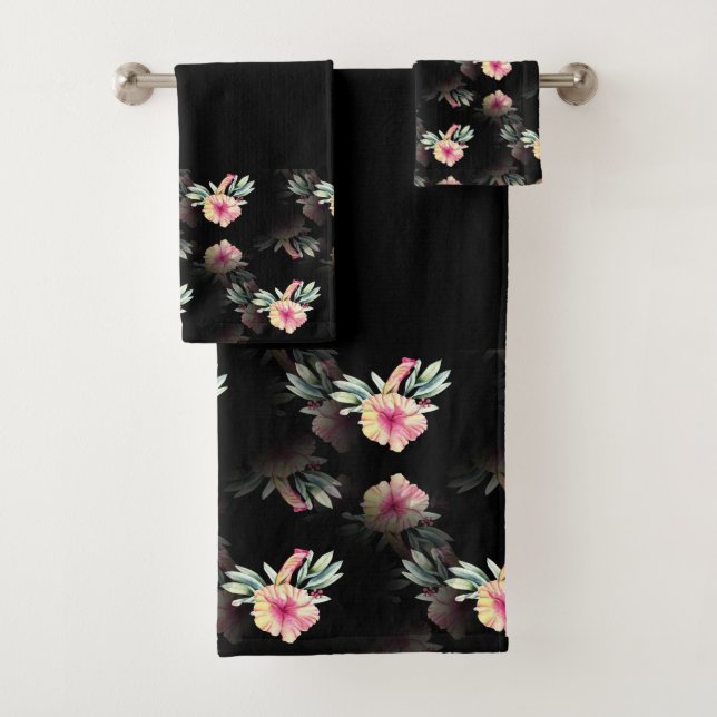 Toalhas Conjunto de Torres Pretas do Hibiscus (Insitu)