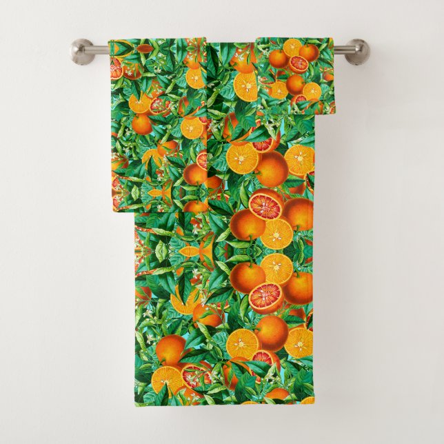 TOALHAS CONJUNTO DE TOWEL DE LARANJAS TROPICAIS (Insitu)