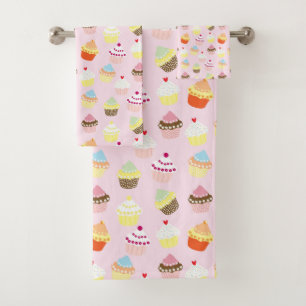 TOALHAS CONJUNTO DE TOWEL DOS CUPCAKES DOCES