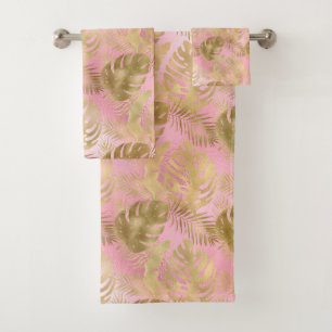TOALHAS CONJUNTO DE TOWEL DOURADO TROPICAL HAWAIIAN BLUSIC