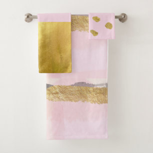 Toalhas Conjunto Dourado de deco metálico e de arte rosa