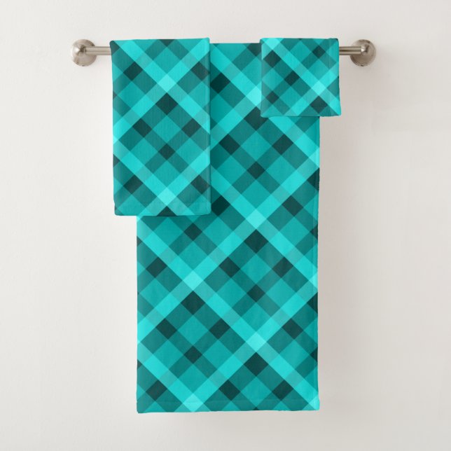 Toalhas Conjunto legal de Bandeja da Xadrez de Turquesa El (Insitu)