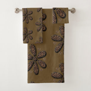 Toalhas de banheiro define leopardo