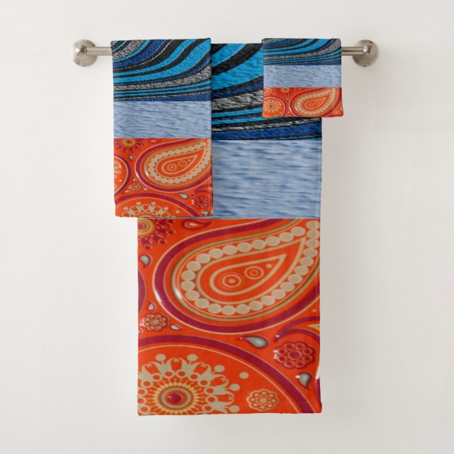 Toalhas de Banheiro Vermelho Laranja Azul (Insitu)