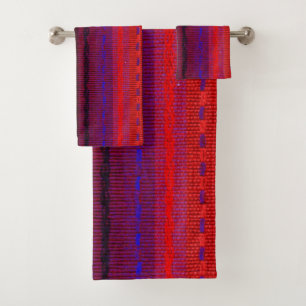 Toalhas de banho abstratas tecidas vermelhas das