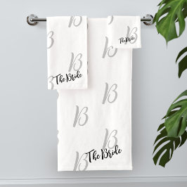 Toalhas de Banho Brancas Personalizadas com Monogr