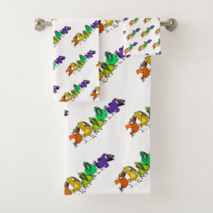 Toalhas de Banho Coloridas de Pássaros