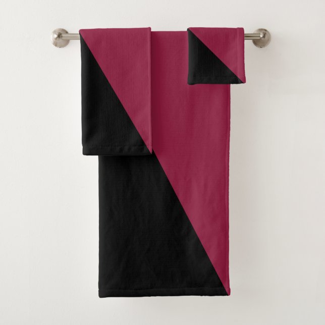 Toalhas de Banho com Blocos de Cor (Preto e Vermel (Insitu)