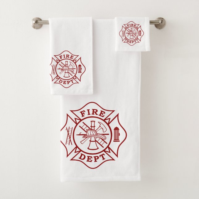 toalhas de banho com cruz de malteses de bombeiro (Insitu)