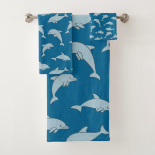 Toalhas de Banho com Desenho de Golfinhos Divertid