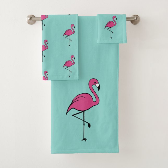 Toalhas de Banho Conjunto Presente Flamingo Rosa T (Insitu)