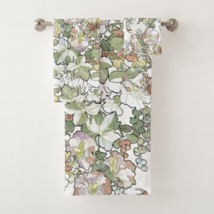 Toalhas de banho da flor da madressilva de Nouveau