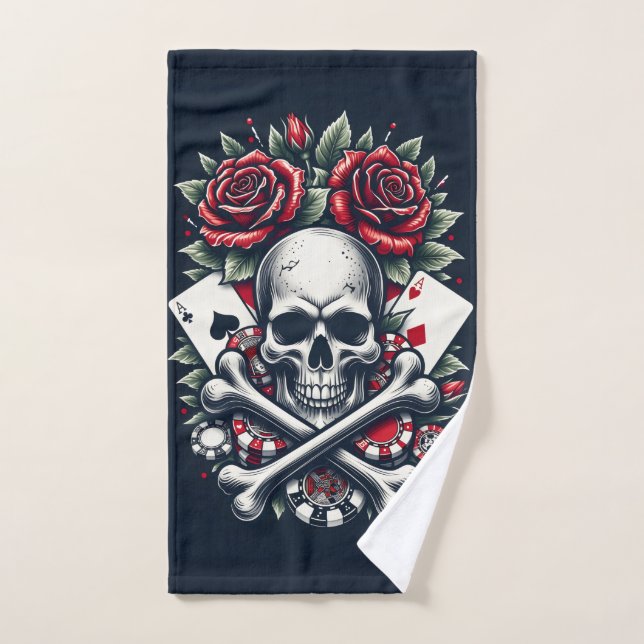 Toalhas de Banho Poker Skull (Toalha de mão)