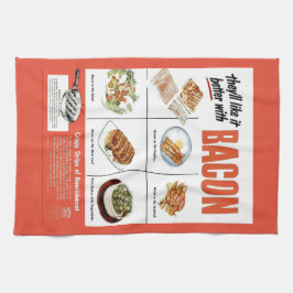 Toalhas De Mão A propaganda engraçada do bacon do vintage "melhor