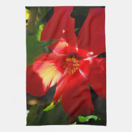 Toalhas De Mão Flor Red Hibiscus à Luz do Sol