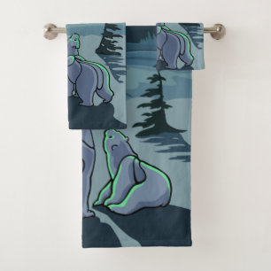 Toalhas De Urso Polar Define Toalhas De Arte De Ur