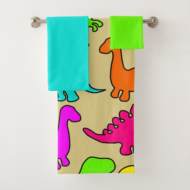 Toalhas Dinossauros Coloridos Conjunto de Bandas (Insitu)