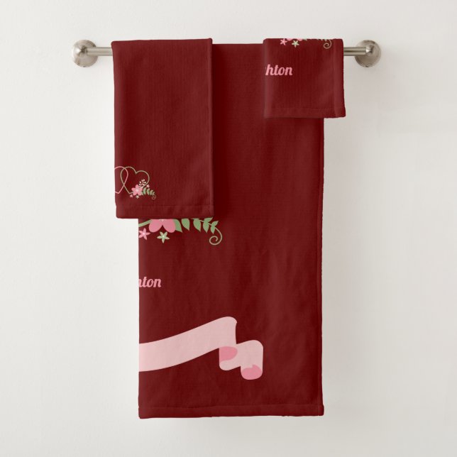 Toalhas Dois Corações Amam Design de Bandeja Conjunto (Insitu)