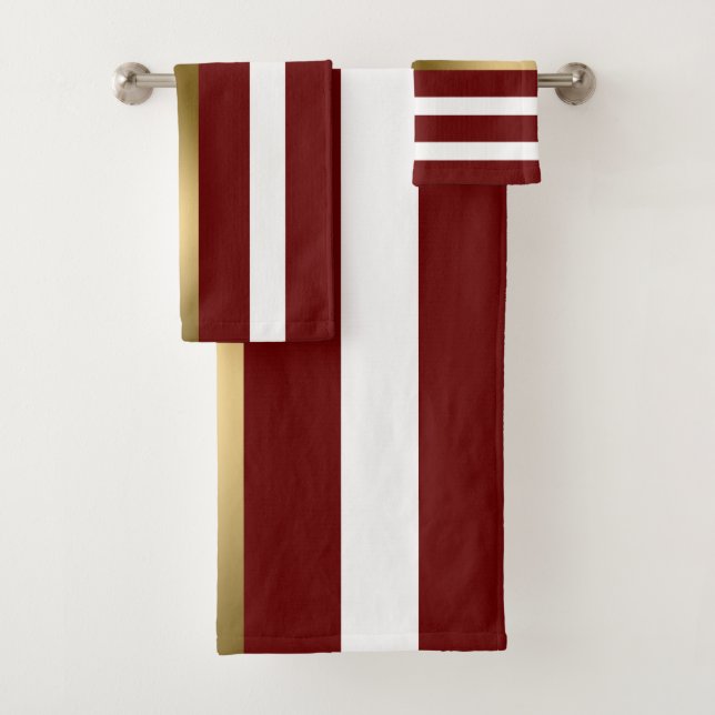 Toalhas Dourado Conjunto De Bandas Vermelhas E Brancas (Insitu)